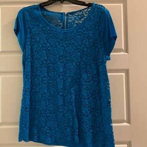 NY&Co blue lace blouse